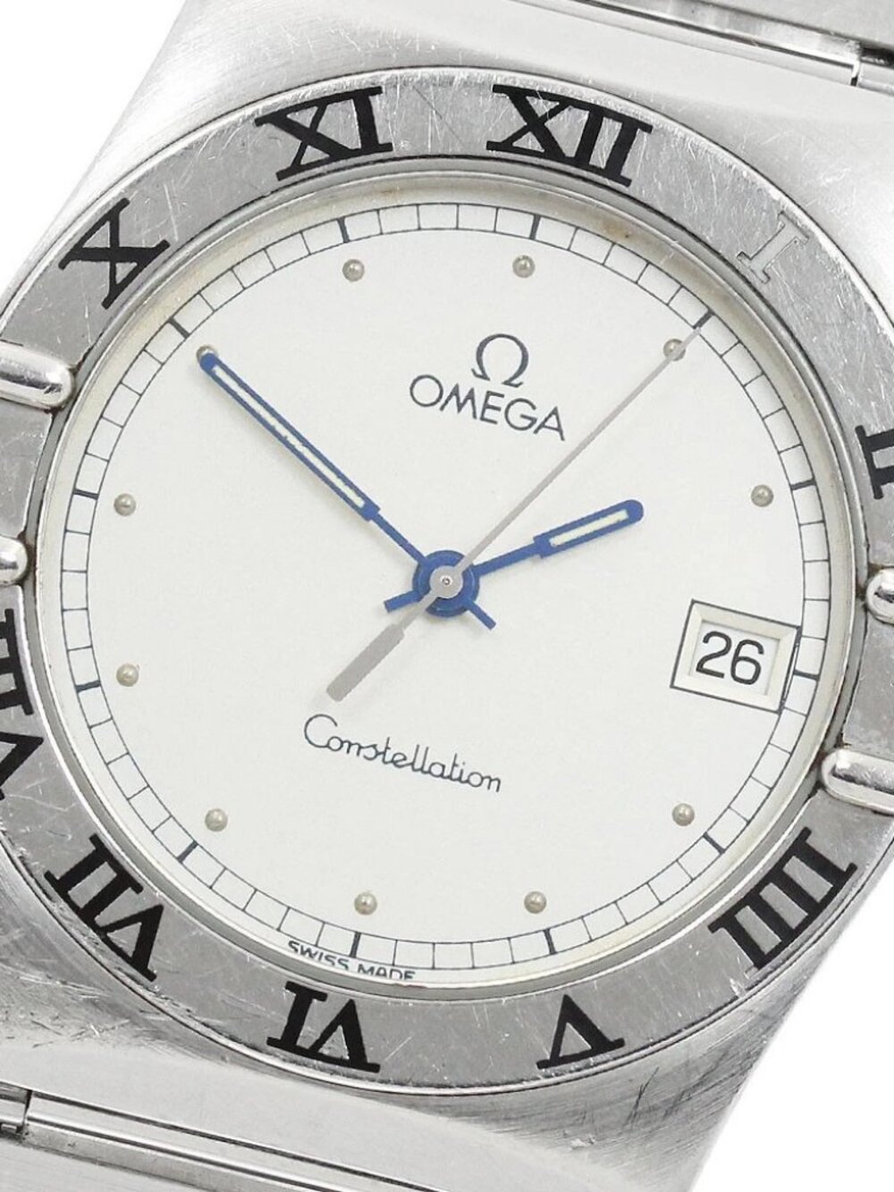 OMEGA Constellation Date Flat bezel Silver Dial Quartz Men's Watch
